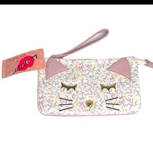 SOLD Betsey johnson cat sprinkles wristlet wallet